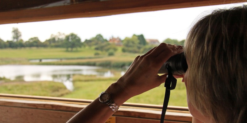 Bird watching hide at the Christopher Cadbury Wetland Reserve, Upton Warren