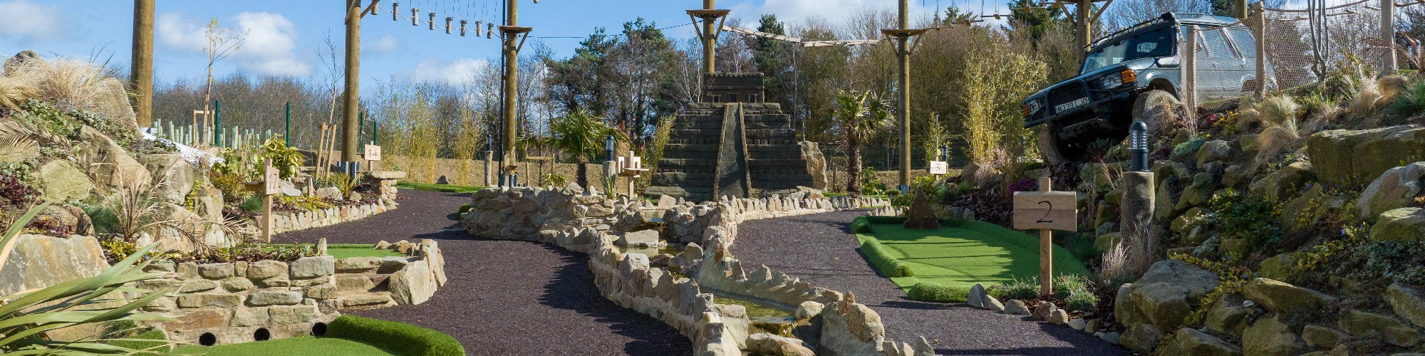 Enjoy a round of adventure golf after dark at The Lost Valley in Evesham, Worcestershire. Book your place at one of our special evening sessions this spring and summer.