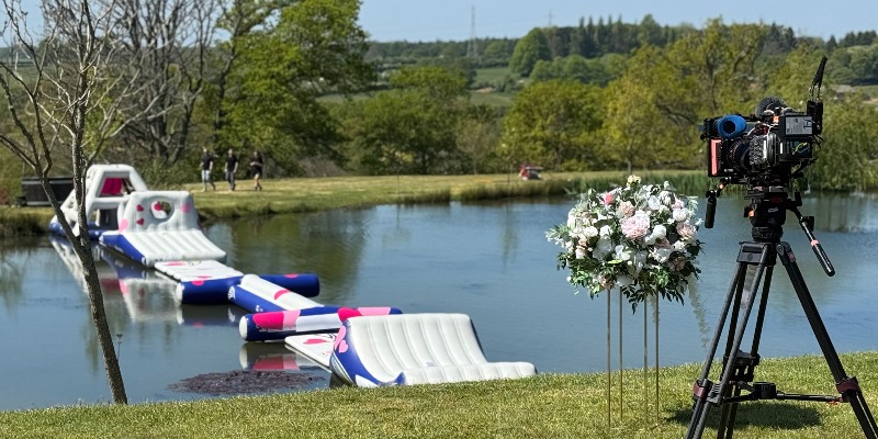 Aztec Adventure Aqua Park at Greentrees Estate, Sussex Inflatable water course at Aztec Adventure, Greentrees Estate Sussex