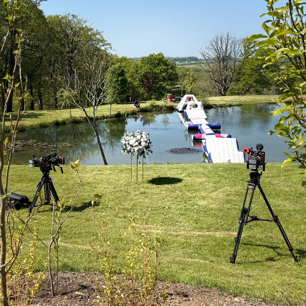 Aztec Adventure Aqua Park at Greentrees Estate, Sussex Inflatable water course at Aztec Adventure, Greentrees Estate Sussex