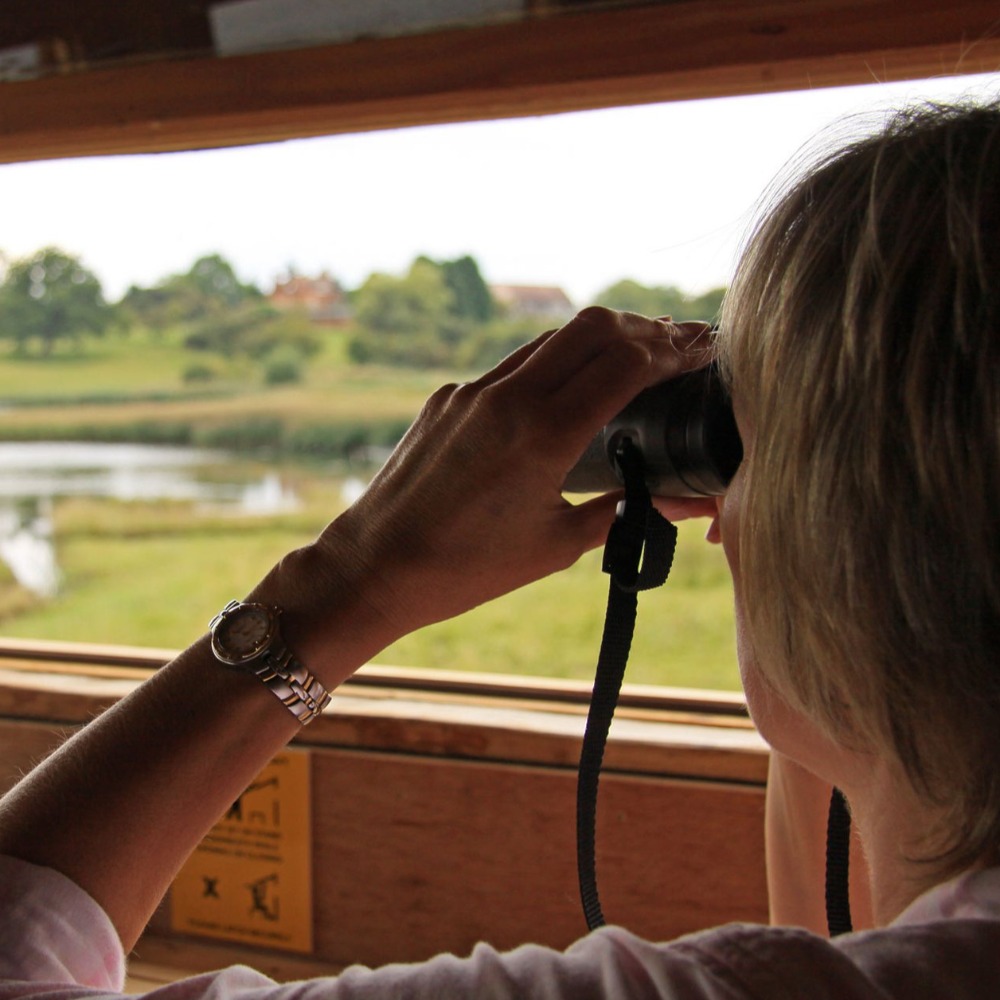 Bird watching hide at the Christopher Cadbury Wetland Reserve, Upton Warren