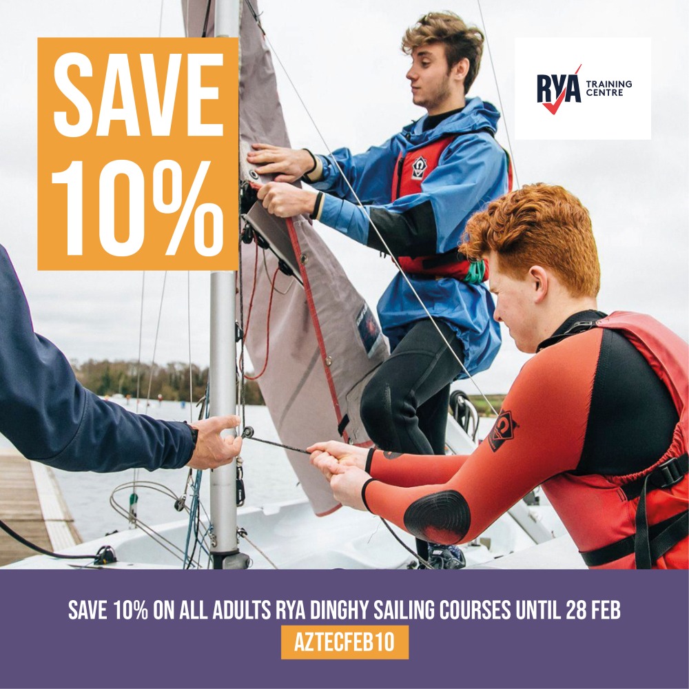 Save 10% on all Adults RYA Dinghy Sailing Courses