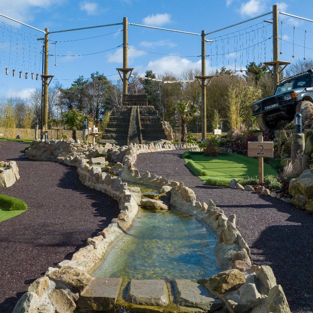 Enjoy a round of adventure golf after dark at The Lost Valley in Evesham, Worcestershire. Book your place at one of our special evening sessions this spring and summer.