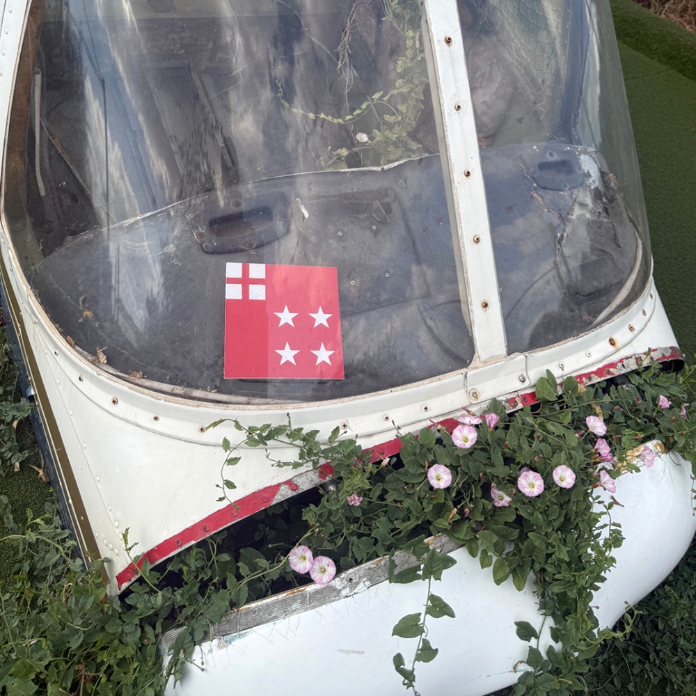 Hidden Regiment Banner flag spotted on an adventure golf obstacle as part of the Victory at The Lost Valley trail