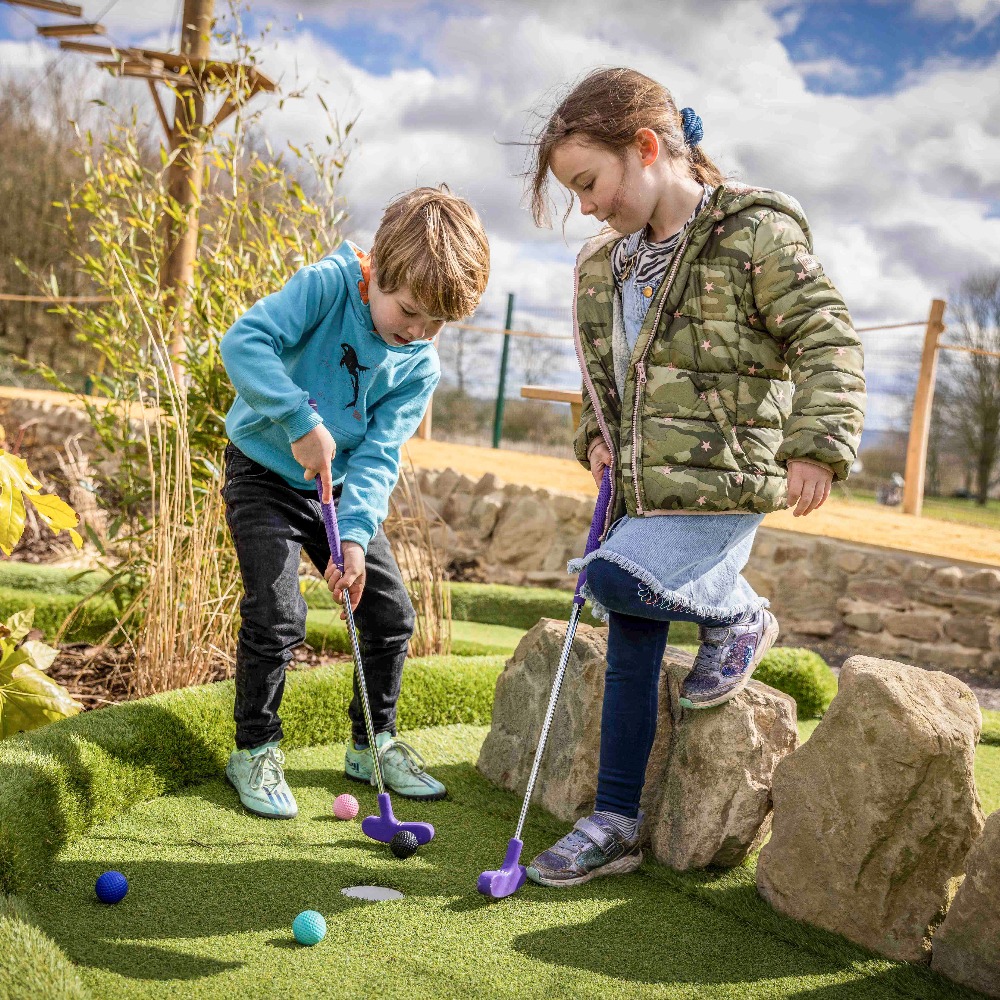 Enjoy a round of adventure golf after dark at The Lost Valley in Evesham, Worcestershire. Book your place at one of our special evening sessions this spring and summer.