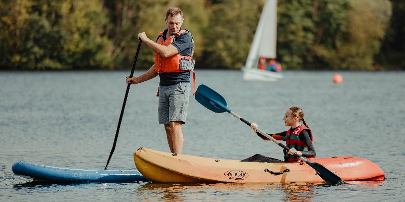 Kayak and paddleboard hire on a spring lake at Aztec Adventure, Worcestershire