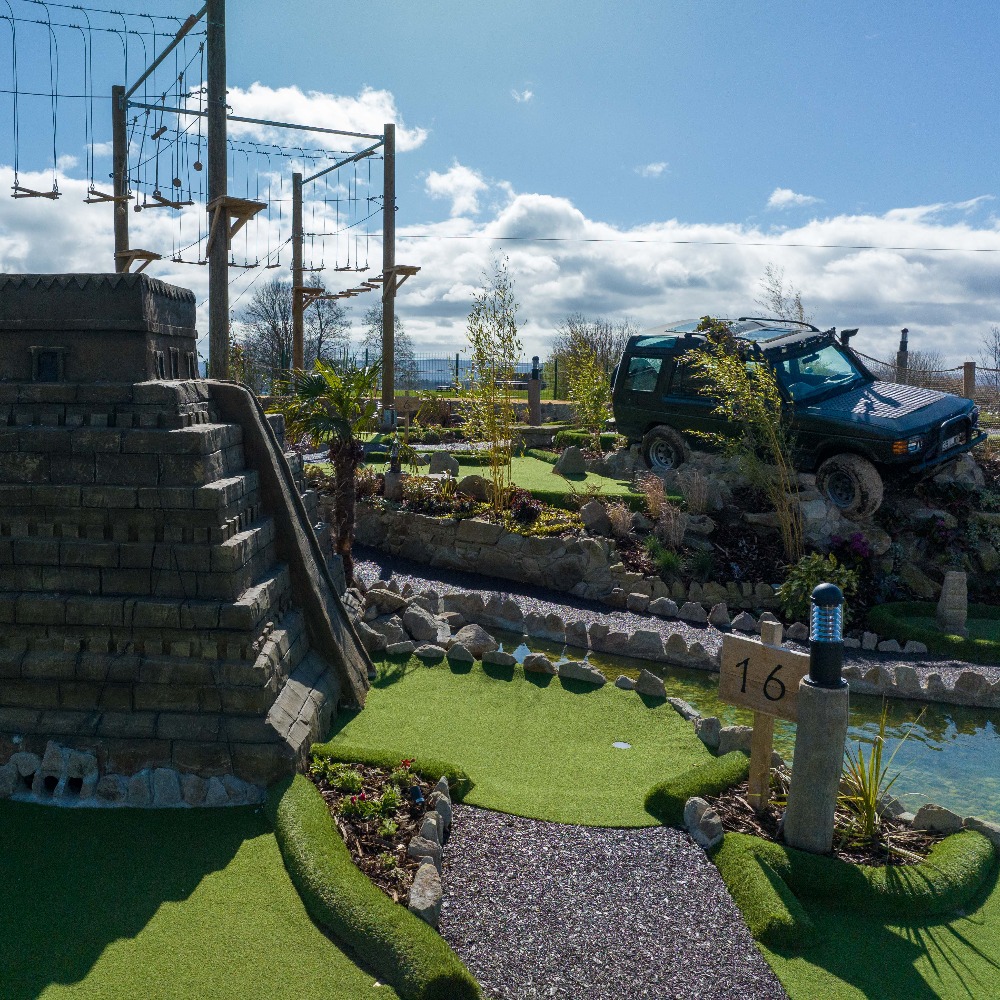 Aztec Adventure's crazy golf course at The Lost Valley is open daily this summer. Plus, grab one of 31 free rounds in July - book online today!